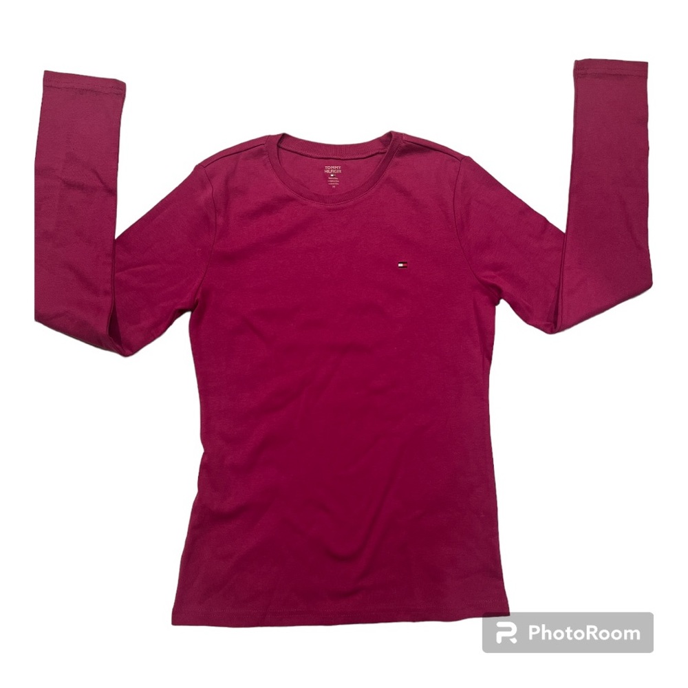 Tommy Hilfger long sleeve top In Raspberry. Size medium - Picture 9 of 15